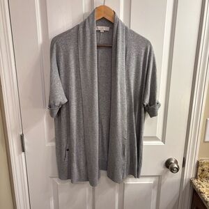 LOFT Heather Gray Knit Cardigan XL